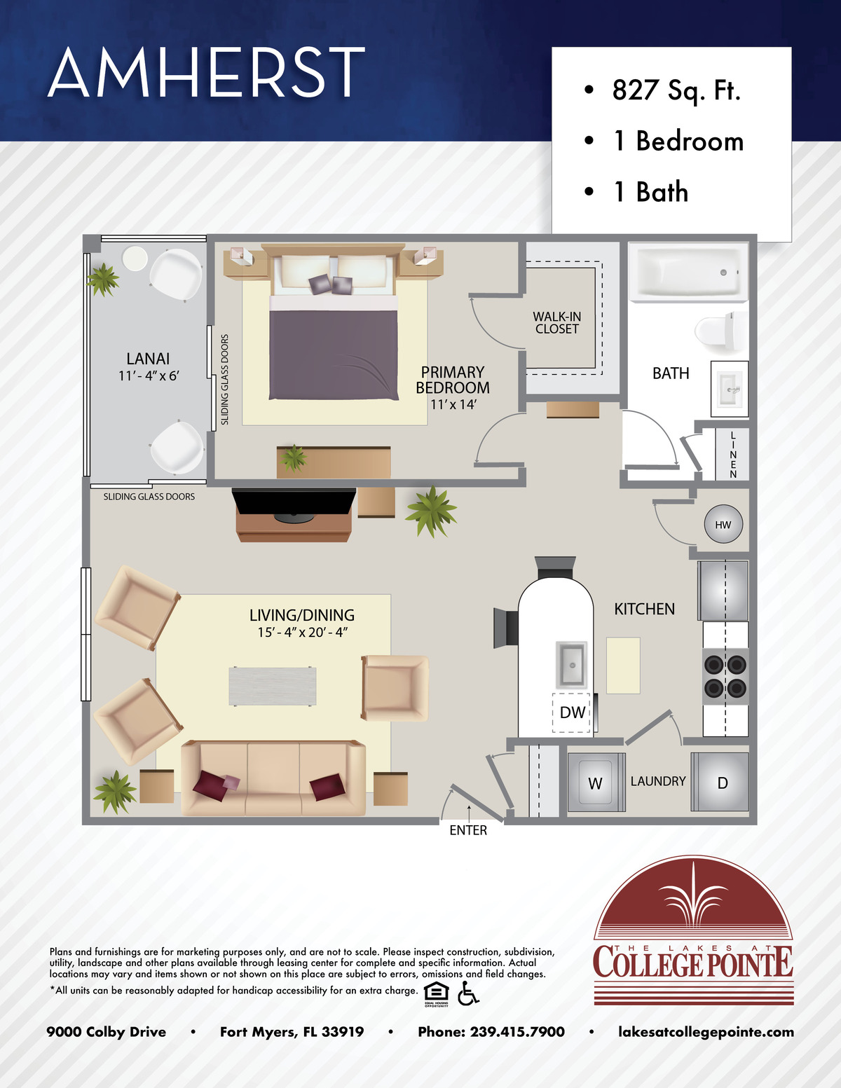 The Lakes At College Pointe Apartment Floor Plan Amherst